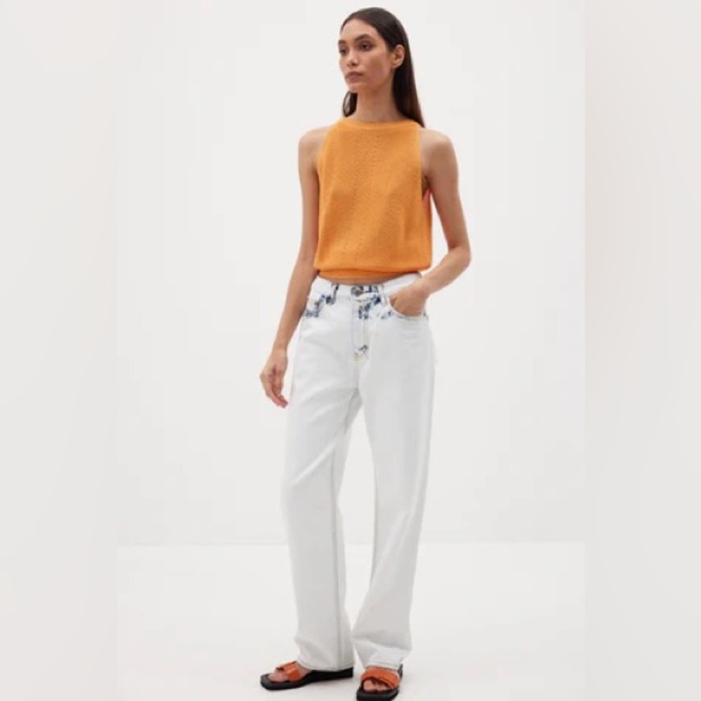 Source Unknown Brand White Bleached Acid Washed C… - image 1